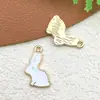 Accesorios para Joyería DIY Color Oro K Esmalte Aleación Colgante Collar Pulsera Encanto Gato de Dibujos Animados Conejito de Pascua