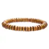 Pulsera de Cuentas Color Dopamina Casual Pulsera de Madera Pulsera Pequeña Promocional Pulsera de Cuentas Elástica Multicolor Hecha a Mano