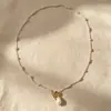 Accesorio de Collar de Acero de Titanio con Cierre de Perla Rota Estilo Chanel, Joyería de Lujo Ligero para Mujer, Gargantilla de Diseño Nicho Cadena para Clavícula