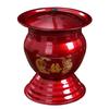 Escupidera Roja de Boda con Tapa Esmalte Dragón y Fénix Pato Mandarín Cubo de Dote para la Dote de la Novia Cubo de Orina para el Hogar