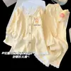 Pijama Nuevo Estilo Primavera y Otoño para Niñas Algodón Nube Estilo Princesa Cardigan Conjunto de Manga Larga para Niñas Ropa de Casa para Niños Medianos y Mayores