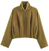 Ropa europea y americana para mujer transfronteriza, bestseller de AliExpress, chaqueta bomber casual de moda estilo francés con cuello alto
