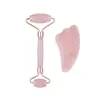 Fábrica de Origen Rodillo de Jade Dedo Tabla Gua Sha Cristal Rosa Cuerno Masaje Set Gua Sha Al por Mayor Portátil