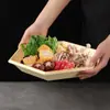 Prato Especial para Churrasco e Panela Quente de Melamina à Prova de Estilhaços com Design de Grão de Madeira, Prato de Churrasco e Panela Quente Wagyu Japonesa para Buffet