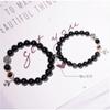 Pulsera de pareja de obsidiana de gravedad para niños y niñas, par de plata de ley 925, token de imán de succión de regalo conmemorativo