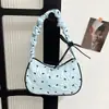 Bolsa Simples de Ombro para Axila Outono 2026 Nova Moda Feminina Bolsa Feminina Chic Estampa de Laço Bolsa de Ombro Único