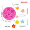Molde Redondo de Silicona de Flor Pequeña 3D con Múltiples Compartimentos Margarita Girasol Flor de Cinco Pétalos Molde para Jabón Hecho a Mano Decoración de Fondant