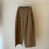 Pantalones Casuales Simples de Pierna Torcida Estilo Coreano para Mujer Otoño Nuevo Holgados Versátiles de Cintura Alta de Pierna Ancha Adelgazantes de Pierna Recta Pantalones Casuales