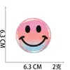 Nuevo Parche de Tela Bordado a Máquina Adhesivo Cara Sonriente Degradada Color Amor Bordado Adhesivo Ropa Decorativa Sello Bordado