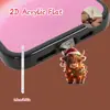 Tapón de polvo para teléfono móvil 2D, colgante acrílico de gatito transfronterizo, colgante de Tipo C enojado, artículo de venta caliente, otros productos africanos