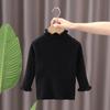 Camiseta Segunda Pele para Meninas Bebê Branca Gola Semiaalta Suéter Versátil Top de Malha Stretch Preto Infantil Macio Tendência