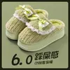 Lindas Pantuflas de Algodón para Mujer con Lazo 2026 Nuevo Otoño Invierno Hogar Interior Antideslizantes Cálidas Felpa Dibujos Animados Zapatos de Algodón