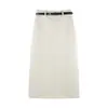 Falda midi de lana estilo minimalista con cinturón, color café, transmisión en vivo de producto nuevo, dropshipping transfronterizo