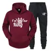 Conjunto de dos piezas de pantalón de chándal con estampado y forro polar para hombre y mujer, conjunto deportivo informal europeo y americano para imprimir logo