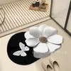 Alfombra de Barro de Diatomeas Floral Mariposa Francesa Alfombrilla para Pies de Baño Absorbente de Agua Secado Rápido Fácil Cuidado Antideslizante Alfombrilla para Suelo de Baño