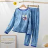 Amazon 2025 Novo Pijama Infantil Meninas Primavera e Outono Manga Longa Crianças Meninas Meninos Crianças Médias e Grandes Roupas de Casa de Outono