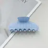 Novo Prendedor de Garra Listrado Colorido Fashionable High-End Presilha Yuanbao para Cabelo Grampo de Tubarão para Coque na Parte de Trás da Cabeça Acessórios de Cabelo para Mulheres