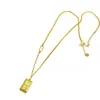 Collar de Ladrillo de Oro Pequeño Rico Tormenta de Hielo Hielo Triturado CNC de Oro Antiguo para Atraer Riqueza Lujo Accesible Cadena de Clavícula de Lingote de Oro Pequeño de Gama Alta para Mujeres