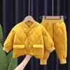 Kids2026 Nuevo Estilo Coreano Invierno Niños Engrosado Cálido Conjunto para Niño Pequeño Algodón Acolchado Estilo Coreano Conjunto de Dos Piezas Venta al por Mayor