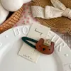 Grampo de Cabelo de Cogumelo de Couro e Pelo de Coelho Outono e Inverno Presilha Lateral Fofa para Franja Infantil Acessório de Cabelo Grampo de Cabelo Ornamento de Cabelo