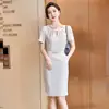 Vestido de Moda Ligero para Mujer Madura Verano 2023 Ajustado Cintura Ceñida Adelgazante Ropa de Negocios Falda de Cadera Peluquería Ropa de Trabajo Delgada