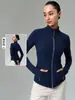 Chaqueta de Yoga Personalizada para Mujer con Cuello Alto Moda Deportiva al Aire Libre Cremallera Dorada Chaqueta con Capucha Transpirable Ropa Exterior para Fitness