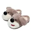 Pantuflas de Algodón para Hombre con Orejas Grandes de Perro, Nuevo Modelo 2026 para Otoño e Invierno, Pantuflas de Algodón Cálidas Peludas con Suela Gruesa Antideslizante para Interiores, Adecuadas para Usar al Aire Libre