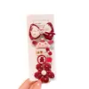 Pinzas para el Cabello Infantiles de Año Nuevo, Accesorios para el Cabello con Moño Rojo, Pasadores de Dibujos Animados Sanrio, Pinzas para Flequillo de Niña Pequeña