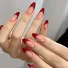 Use armadura formato amêndoa ins estilo simples francês lateral diamante adesivo de unha unhas postiças removíveis unhas atacado
