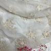 Vestido de tecido bordado com renda de bordado de linha de algodão floral de alta qualidade para indústria pesada, vestido de noiva, tecido para comércio exterior