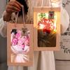 Presente de Dia dos Namorados para professor flor eterna buquê seco 7 Cravo rosa flor de sabão criativa caixa de presente atacado