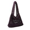 Bolso de Mano de Malla Hueca Estilo Coreano Bolso de Muñeca Tejido a Mano Bolso de Mano Versátil de Moda para Vacaciones en la Playa de Moda