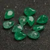 Gema Compuesta Esmeralda en Forma de Pera con Inclusiones, Piedra Suelta, Cara de Anillo Imitación Esmeralda en Forma de Lágrima, Piedra Principal para Anillo DIY