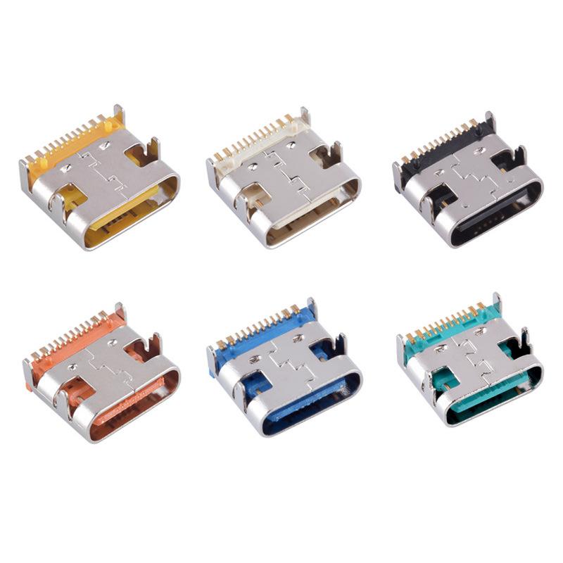 TYPE-C母座16PIN板上卧式贴片 (1)