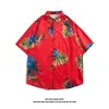 Camisa de Playa para Vacaciones en la Costa de Sanya para Hombre de Manga Corta Estampada Top de Secado Rápido Estilo del Sudeste Asiático Moderno