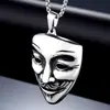 Haiteng joyería acero de titanio colgante máscara Vendetta palabra V productos de moda punk de acero inoxidable europeo y americano al por mayor