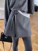 Falda de Línea A Gris de Alta Gama para Mujer, Otoño e Invierno, Elegante y Sencilla Falda de Lana, Adelgazante, de Cintura Alta, Sensación de Alta Gama A9995