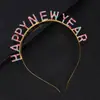 Diadema de aleación europea y americana con diamantes de imitación, letra de Feliz Año Nuevo, diadema de moda para fiesta, accesorios para el cabello de Navidad, tocado al por mayor