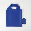 Funda para teléfono de poliéster de color liso en stock, bolsa de compras plegable para supermercado, bolsa portátil y plegable ecológica, regalo promocional