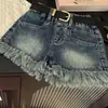Traje de Verano Elegante para Niñas Bebé Niña 2025 Nuevo Conjunto de Tres Piezas de Moda: Camisola y Shorts de Mezclilla para Niños