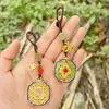 Pingente Chaveiro Cabacinha da Sorte Esmaltada Fosca Banhado a Ouro, Ornamento Qilin Ábaco, Pingente de Presente