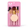 Set de 5 Brochas de Maquillaje con Esponja Portátil Set de Brochas de Maquillaje de Color Herramientas de Belleza En Stock Al Por Mayor