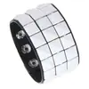 Pulsera de Cuero Punk Cuadrada Multicolores de Venta Caliente Transfronteriza, Accesorios Personalizados para Manillar de Bicicleta, Pulsera Ancha de PU para Hombre
