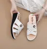 Zapatos de Moda de Verano para Mujer, Zapatos de Mamá, Pantuflas con Tacón de Cuña, Pantuflas Elegantes y Suaves para Interiores y Exteriores, Pantuflas de PVC con Suela Gruesa
