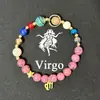 Pulsera de moda europea y americana TK SHEIN de venta caliente, ágata rosa natural, doce signos del zodíaco, pulsera de pareja, ocho planetas