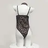 Lencería Europea y Americana de Encaje Body Estampado de Leopardo Atractivo Uniforme Apasionado con Copas en el Pecho, Atractivo y Deslumbrante Body de Chica Atrevida 2771