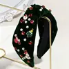 Diadema de ala ancha con perlas y pedrería con diseños de árbol de Navidad y Papá Noel, accesorio para el cabello de diadema de corona alta, atmósfera navideña transfronteriza