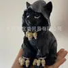 Halloween Transfronterizo Gato Negro Grande, Mediano y Pequeño Muerte Gato Negro Muebles para el Hogar Artesanías Decorativas de Resina Decoración de Patio Gato