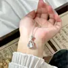 Pingente de Cabacinho de Jade Espuma d'Água Natural Estilo Chinês Novo e de Alta Qualidade com Ametista, Corrente para Clavícula para Mulheres, Corrente de Pescoço Levemente Luxuosa e Elegante