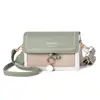 Bolso de Mujer con Tirantes Dobles de Hombro Bloques de Color Estilo Coreano 2025 Casual de Hombro Único Cruzado Bolso de Mano con Correa Ancha Bolso Cuadrado Pequeño Bloques de Color Versátil